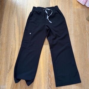 Figs Isabel Wide Leg Black Technical Collection Scrub Pants